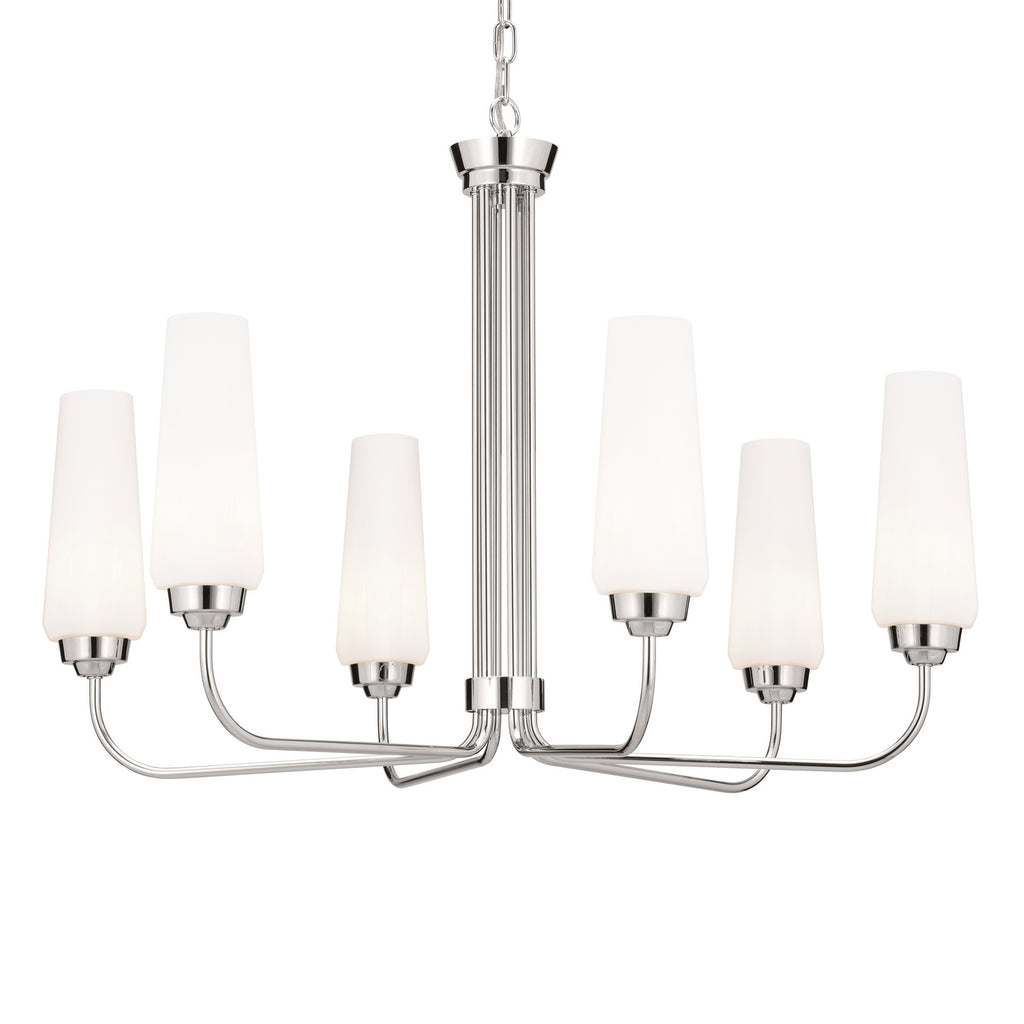 KICHLER 52480PN Truby 29" 6 Light Chandelier Polished Nickel