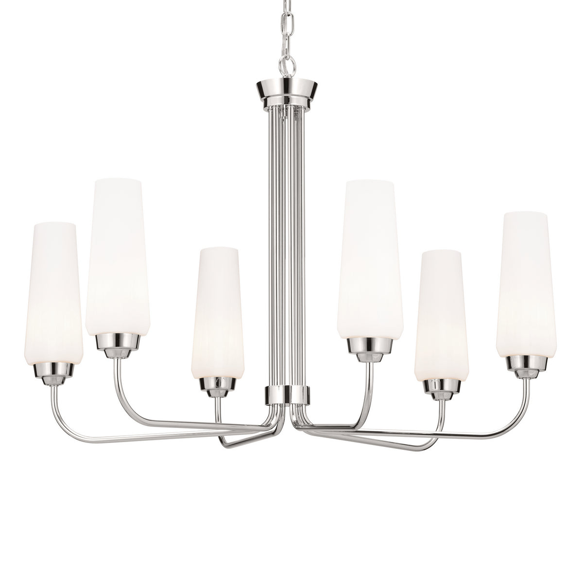 KICHLER 52480PN Truby 29" 6 Light Chandelier Polished Nickel