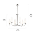 KICHLER 52480PN Truby 29" 6 Light Chandelier Polished Nickel