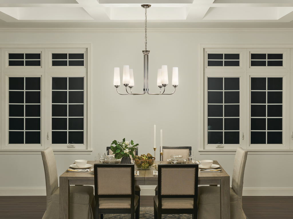 KICHLER 52480PN Truby 29" 6 Light Chandelier Polished Nickel