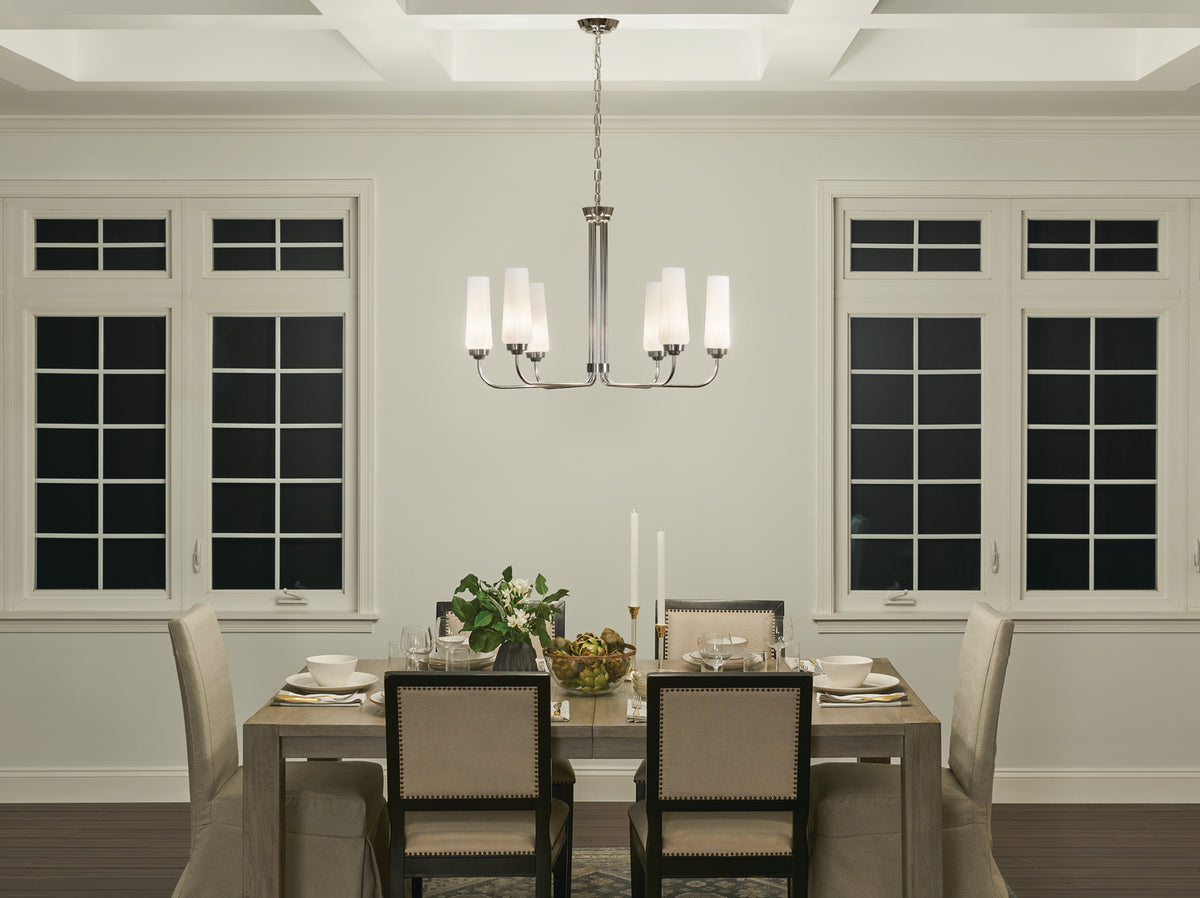 KICHLER 52480PN Truby 29" 6 Light Chandelier Polished Nickel