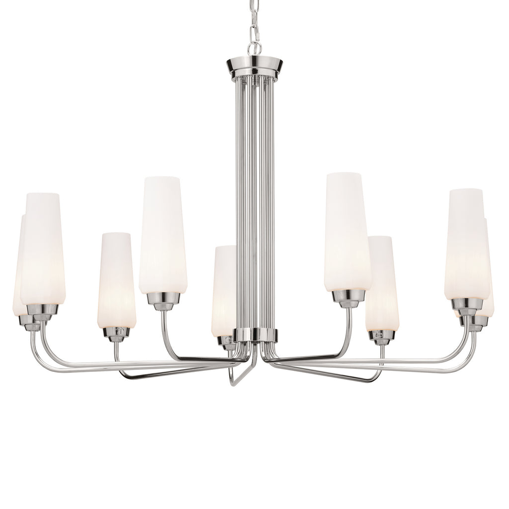 KICHLER 52481PN Truby 38" 9 Light Chandelier Polished Nickel