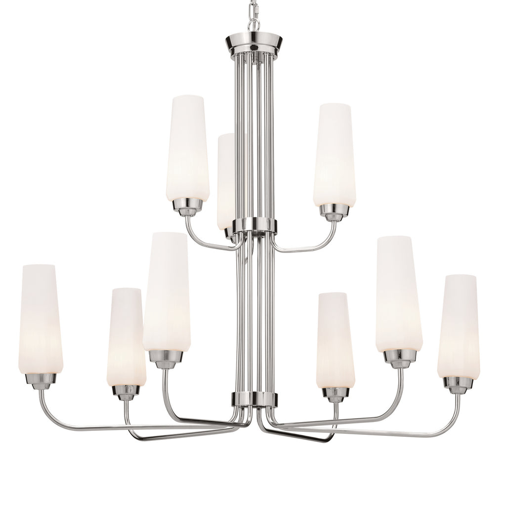 KICHLER 52482PN Truby 34" 9 Light 2-Tier Chandelier Polished Nickel