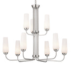 KICHLER 52482PN Truby 34" 9 Light 2-Tier Chandelier Polished Nickel