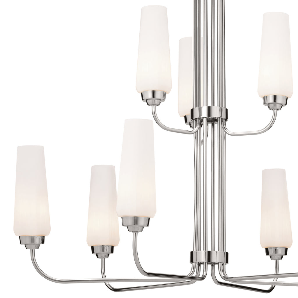 KICHLER 52482PN Truby 34" 9 Light 2-Tier Chandelier Polished Nickel