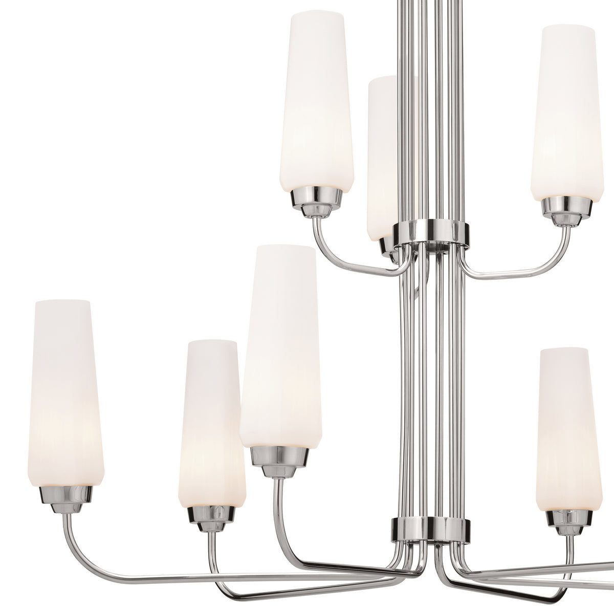 KICHLER 52482PN Truby 34" 9 Light 2-Tier Chandelier Polished Nickel