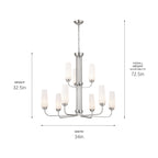KICHLER 52482PN Truby 34" 9 Light 2-Tier Chandelier Polished Nickel