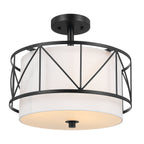 KICHLER 52074BK Birkleigh 14" 3 Light Pendant/Semi Flush Black