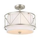 KICHLER 52074SN Birkleigh 14" 3 Light Pendant/Semi Flush Satin Nickel