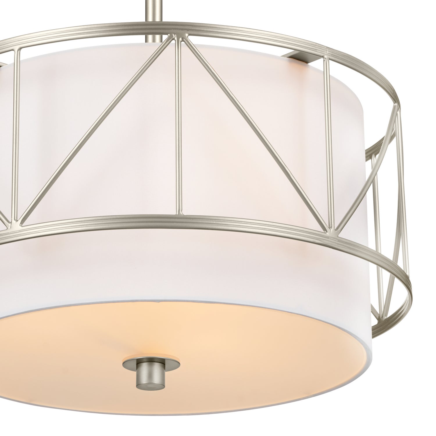 KICHLER 52074SN Birkleigh 14" 3 Light Pendant/Semi Flush Satin Nickel
