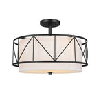 KICHLER 52075BK Birkleigh 18" 3 Light Pendant/Semi Flush Black