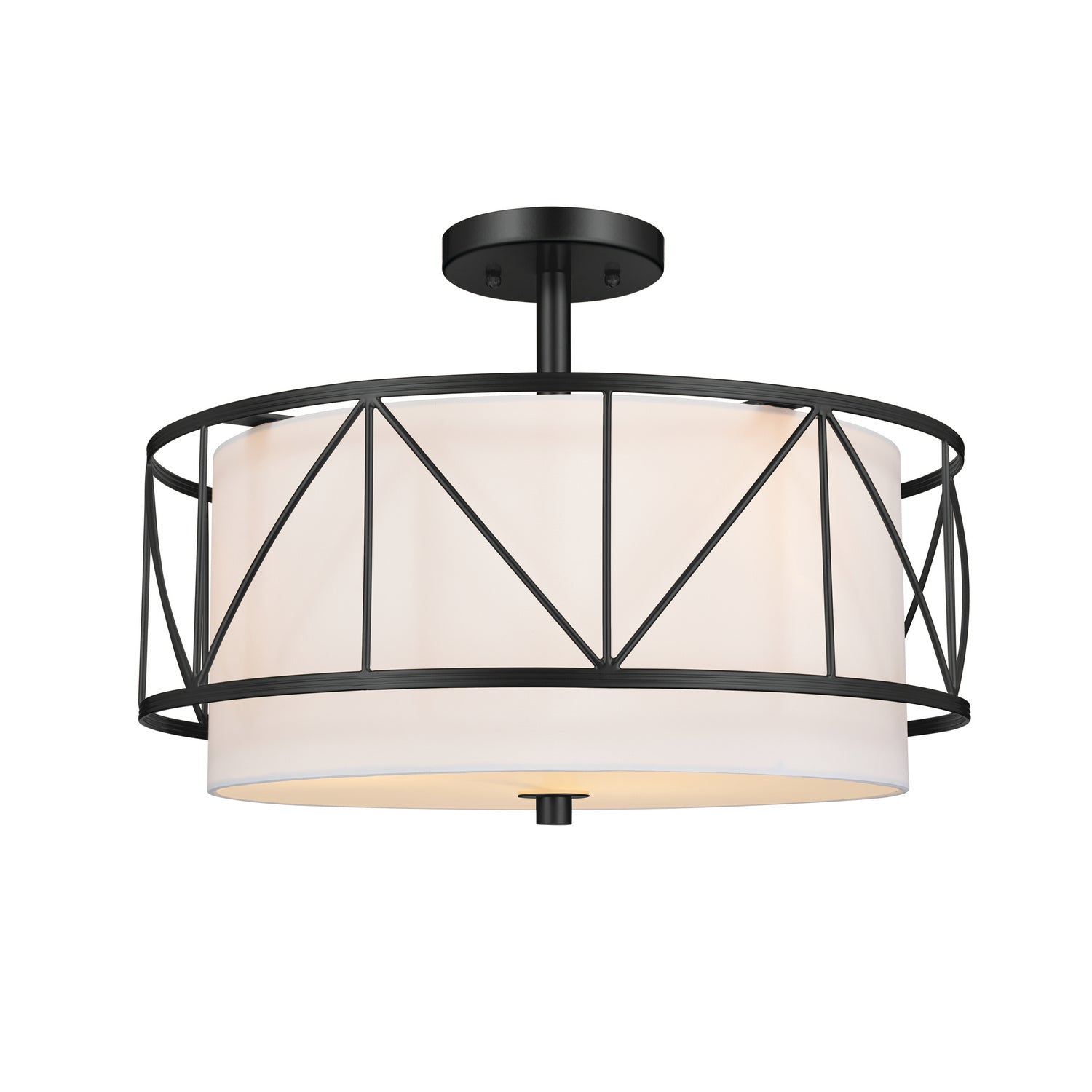 KICHLER 52075BK Birkleigh 18" 3 Light Pendant/Semi Flush Black