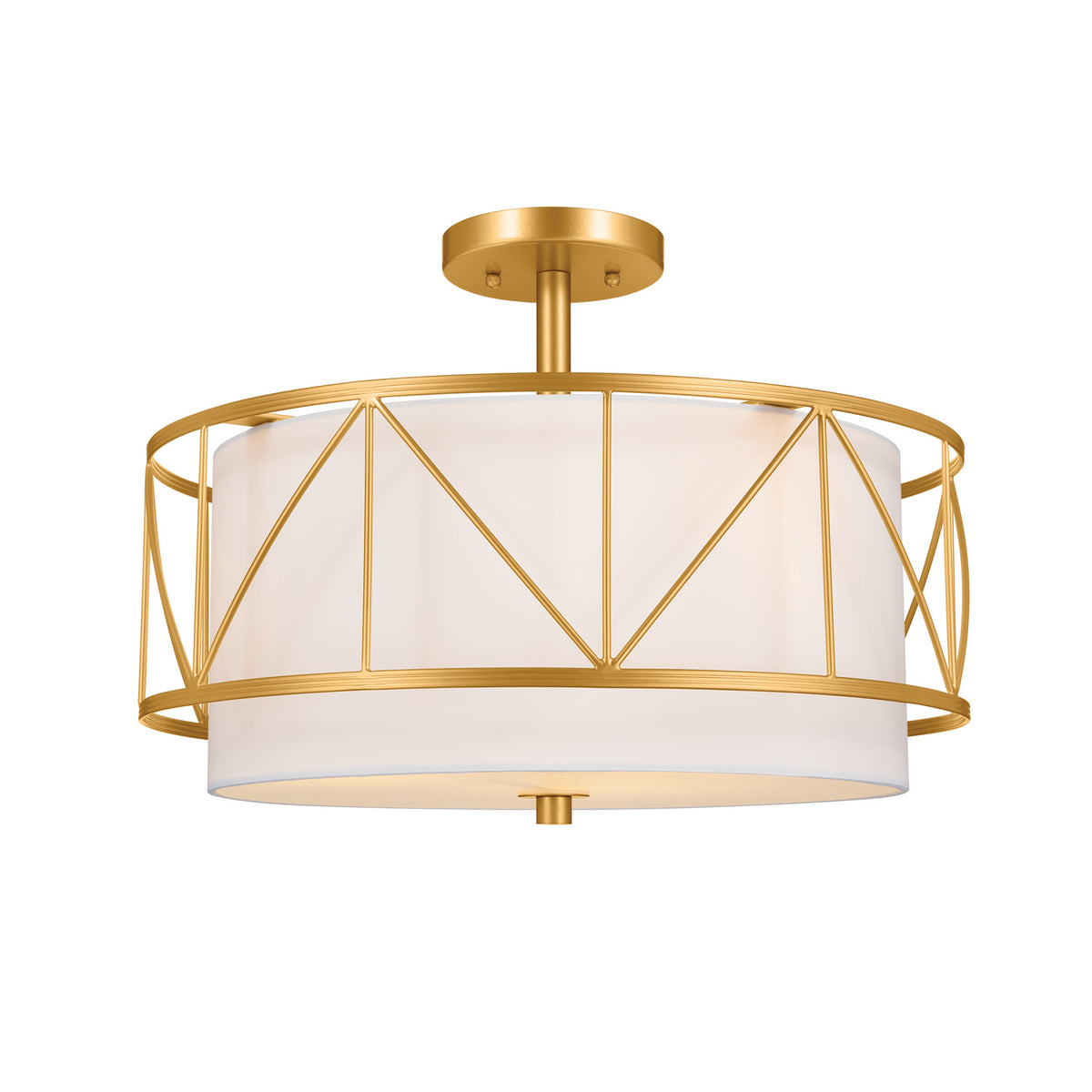 KICHLER 52075CLG Birkleigh 18" 3 Light Pendant/Semi Flush Classic Gold