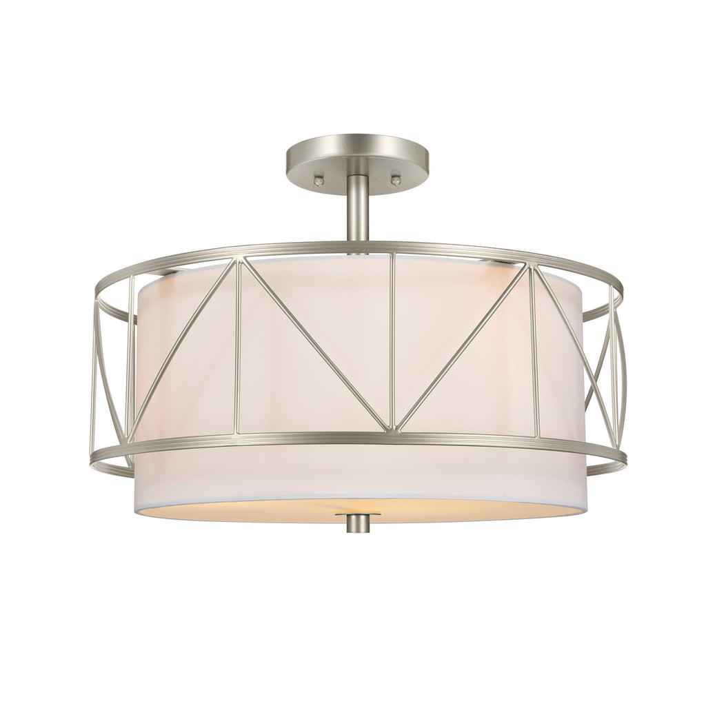 KICHLER 52075SN Birkleigh 18" 3 Light Pendant/Semi Flush Satin Nickel