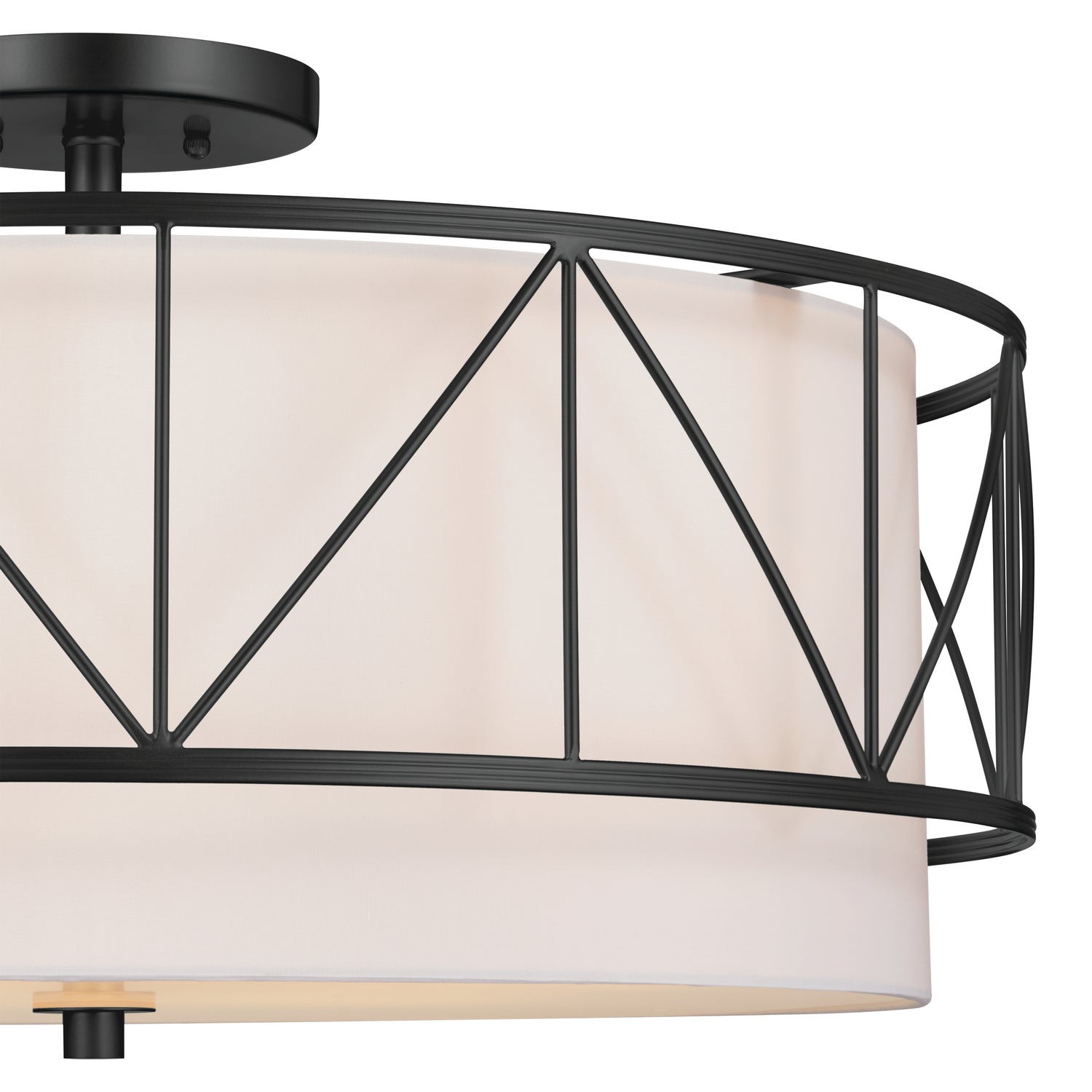 KICHLER 52076BK Birkleigh 24" 4 Light Semi Flush Black