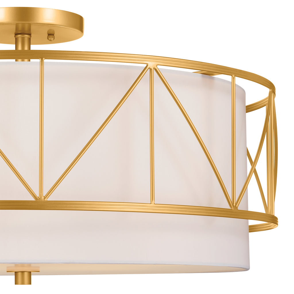 KICHLER 52076CLG Birkleigh 24" 4 Light Semi Flush Classic Gold