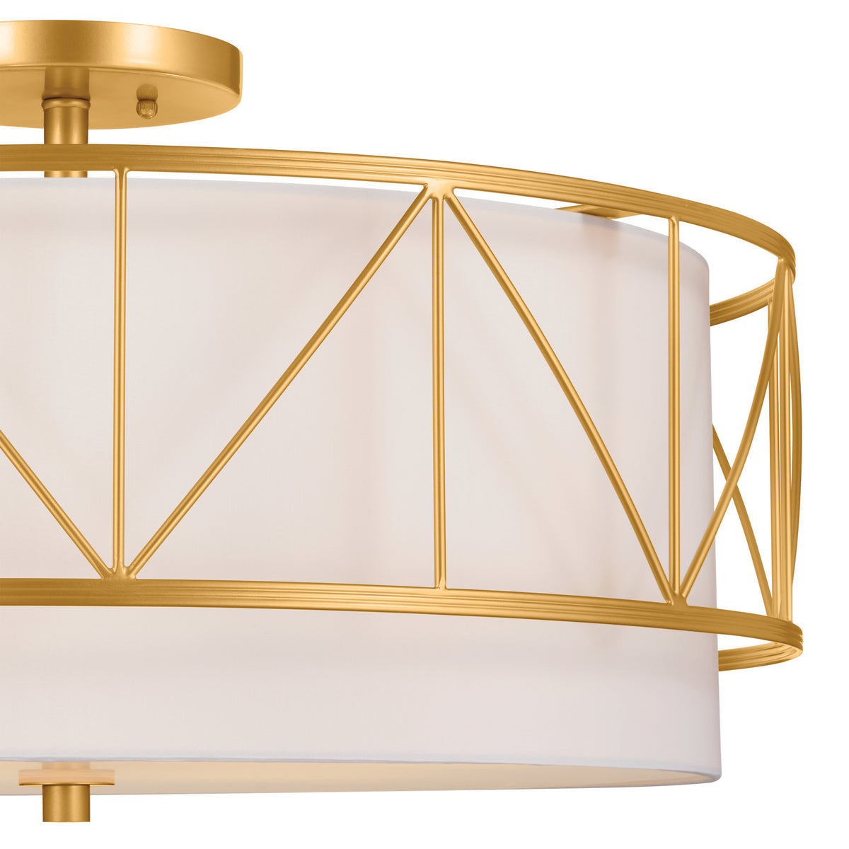 KICHLER 52076CLG Birkleigh 24" 4 Light Semi Flush Classic Gold