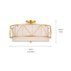 KICHLER 52076CLG Birkleigh 24" 4 Light Semi Flush Classic Gold