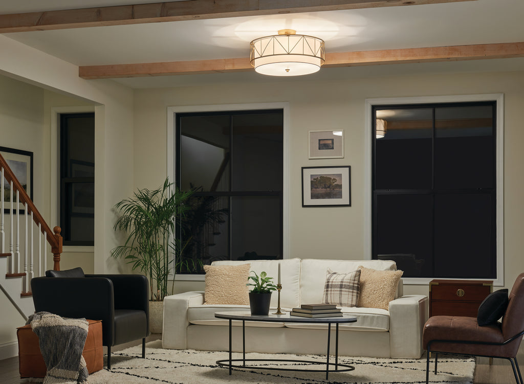 KICHLER 52076CLG Birkleigh 24" 4 Light Semi Flush Classic Gold