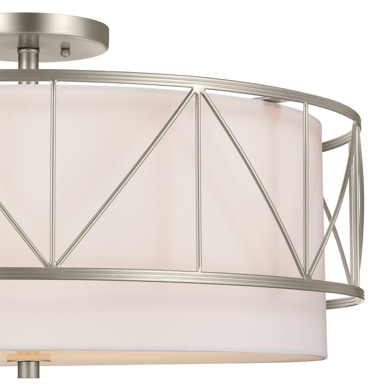 KICHLER 52076SN Birkleigh 24" 4 Light Semi Flush Satin Nickel