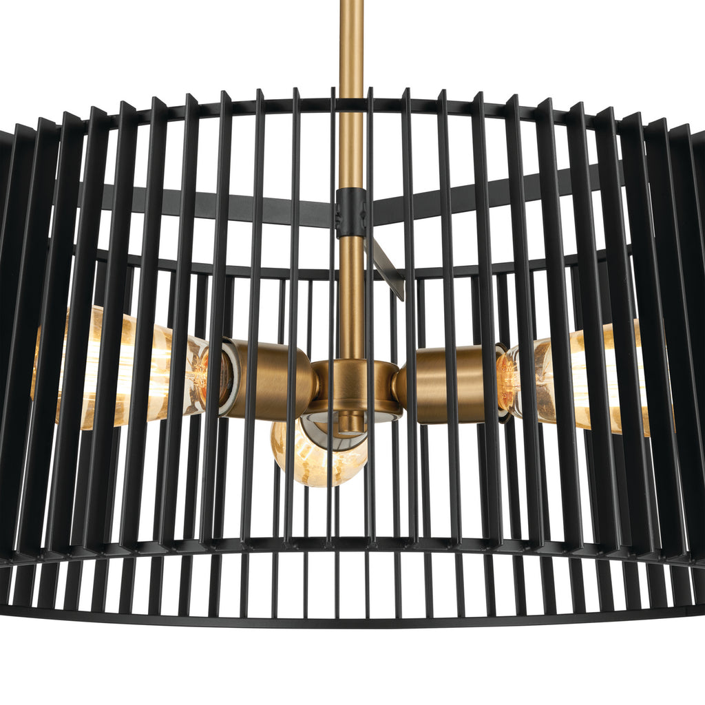 KICHLER 44171BK Linara 18" 3 Light Pendant Black