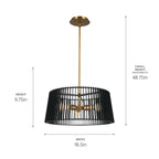 KICHLER 44171BK Linara 18" 3 Light Pendant Black