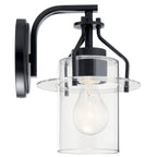 KICHLER 55077BK Everett 9.25 Inch 1 Light Wall Sconce with Clear Glass in Black