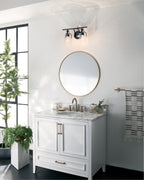 KICHLER 55078BK Everett 16 Inch 2 Light Vanity Light with Clear Glass in Black