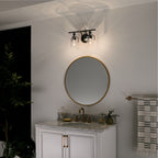 KICHLER 55078BK Everett 16 Inch 2 Light Vanity Light with Clear Glass in Black