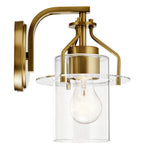 KICHLER 55077NBR Everett 9.25 Inch 1 Light Wall Sconce with Clear Glass in Polished Nickel