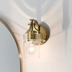 KICHLER 55077NBR Everett 9.25 Inch 1 Light Wall Sconce with Clear Glass in Polished Nickel
