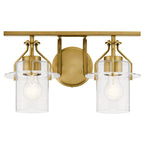 KICHLER 55078NBR Everett 16 Inch 2 Light Vanity Light with Clear Glass in Polished Nickel
