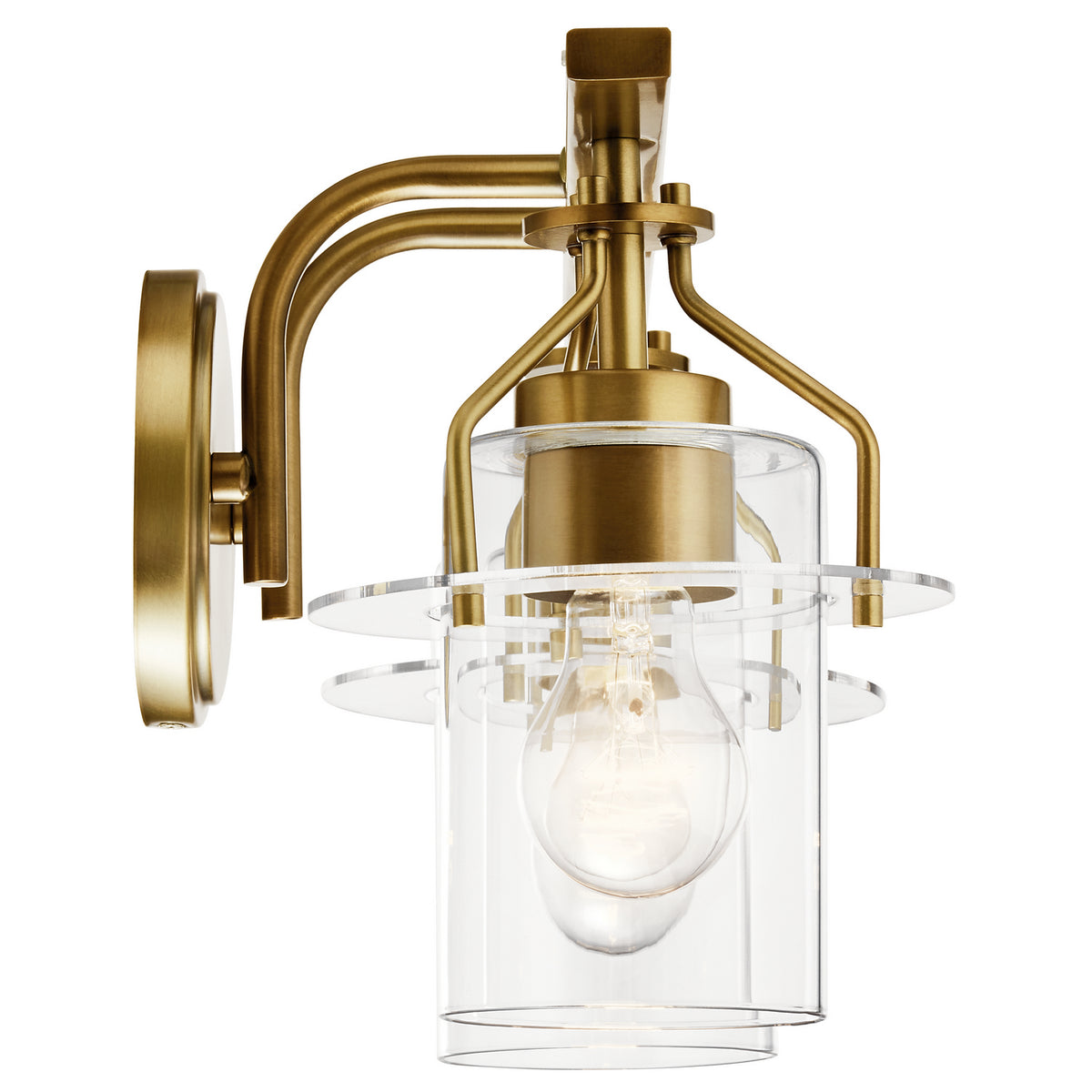KICHLER 55078NBR Everett 16 Inch 2 Light Vanity Light with Clear Glass in Polished Nickel