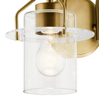KICHLER 55078NBR Everett 16 Inch 2 Light Vanity Light with Clear Glass in Polished Nickel