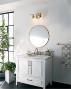 KICHLER 55078NBR Everett 16 Inch 2 Light Vanity Light with Clear Glass in Polished Nickel