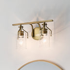 KICHLER 55078NBR Everett 16 Inch 2 Light Vanity Light with Clear Glass in Polished Nickel