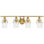 KICHLER 55080NBR Everett 24 Inch 4 Light Vanity Light with Clear Glass in Polished Nickel