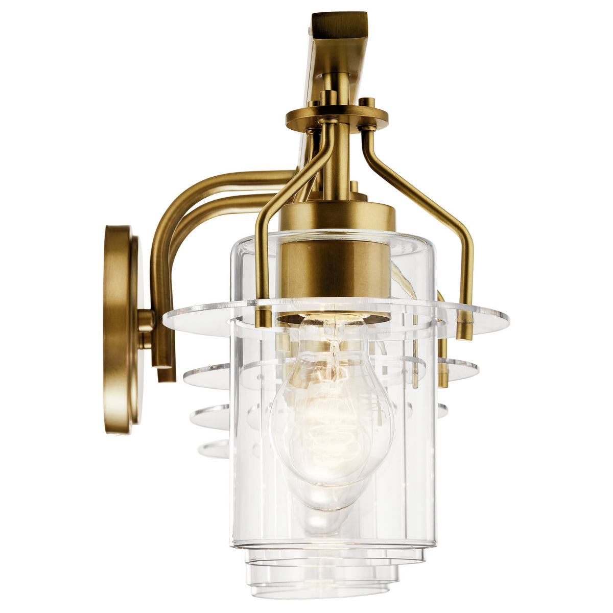 KICHLER 55080NBR Everett 24 Inch 4 Light Vanity Light with Clear Glass in Polished Nickel