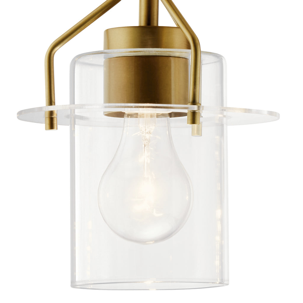 KICHLER 55080NBR Everett 24 Inch 4 Light Vanity Light with Clear Glass in Polished Nickel