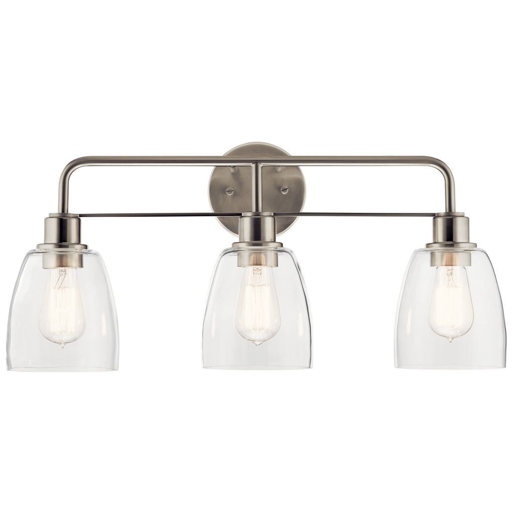 KICHLER 55102NI Meller 24" 3 Light Vanity Light With Clear Glass Black
