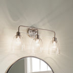KICHLER 55102NI Meller 24" 3 Light Vanity Light With Clear Glass Black