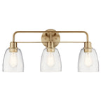 KICHLER 55102CPZ Meller 24" 3 Light Vanity Light With Clear Glass Black