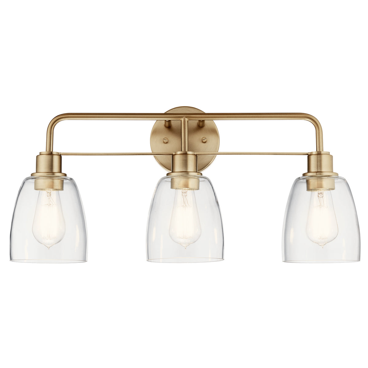 KICHLER 55102CPZ Meller 24" 3 Light Vanity Light With Clear Glass Black