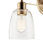 KICHLER 55102CPZ Meller 24" 3 Light Vanity Light With Clear Glass Black