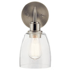 KICHLER 55100NI Meller 11" 1 Light Wall Sconce With Clear Glass Black