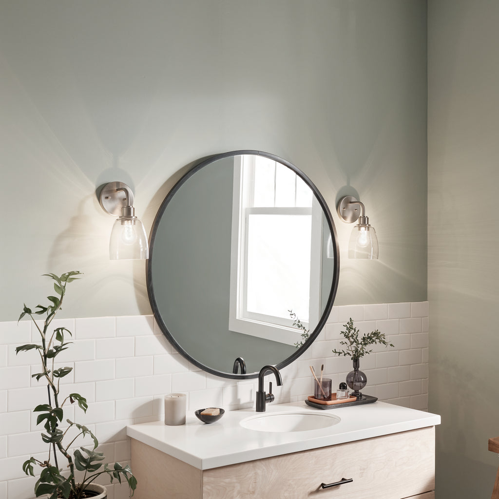 KICHLER 55100NI Meller 11" 1 Light Wall Sconce With Clear Glass Black