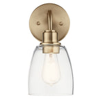 KICHLER 55100CPZ Meller 11" 1 Light Wall Sconce With Clear Glass Black
