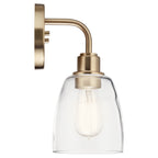 KICHLER 55100CPZ Meller 11" 1 Light Wall Sconce With Clear Glass Black