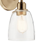 KICHLER 55100CPZ Meller 11" 1 Light Wall Sconce With Clear Glass Black