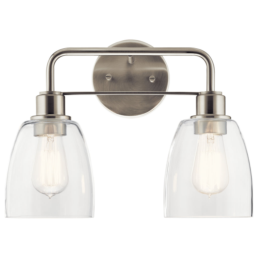 KICHLER 55101NI Meller 15" 2 Light Vanity Light With Clear Glass Black